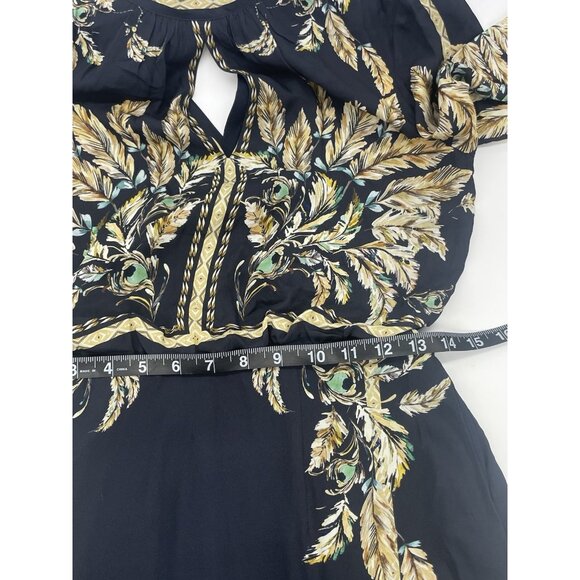 REISS Maria Mini Silk Dress Blue Sz 0 EU 32 Designer Party Wedding Pleated Lux - Picture 9 of 9